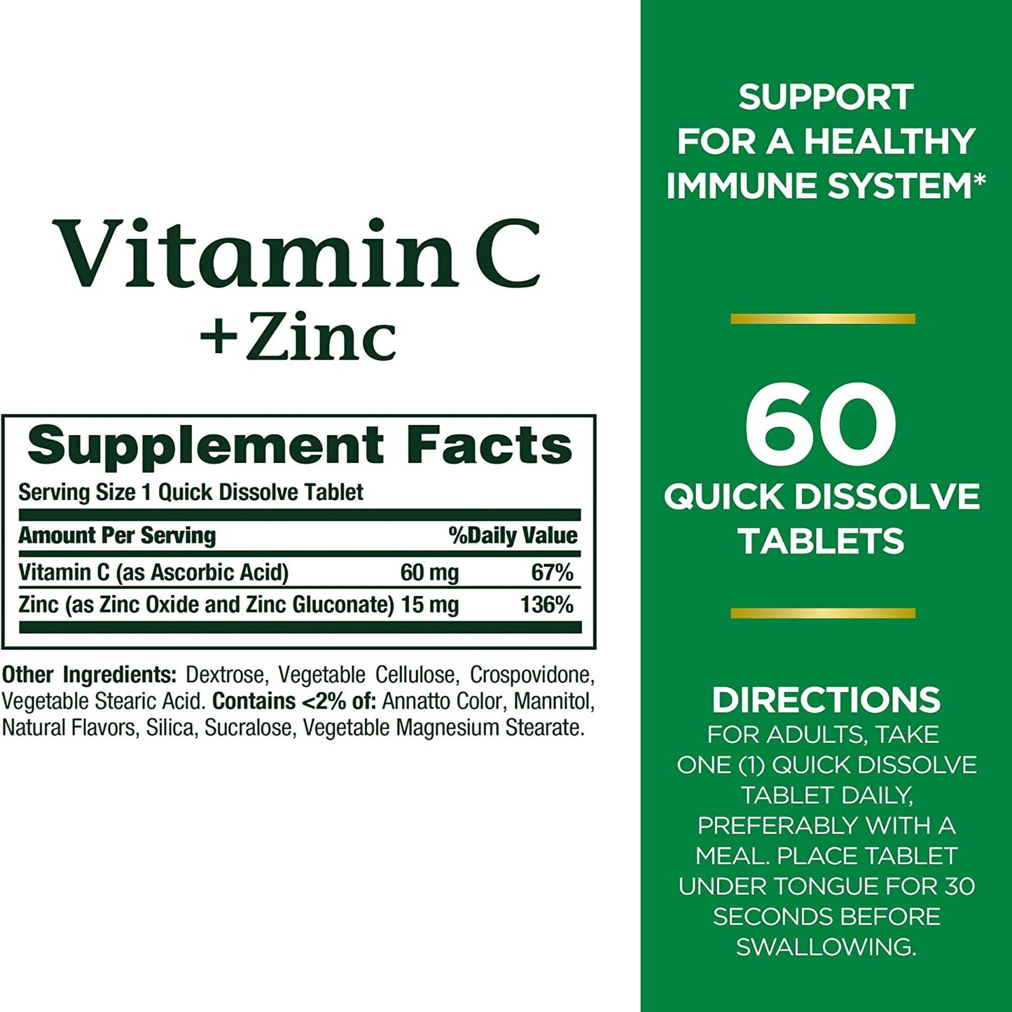 VITAMIN C+ZINC,TAB NATURES BOUNTY (60/BT)
