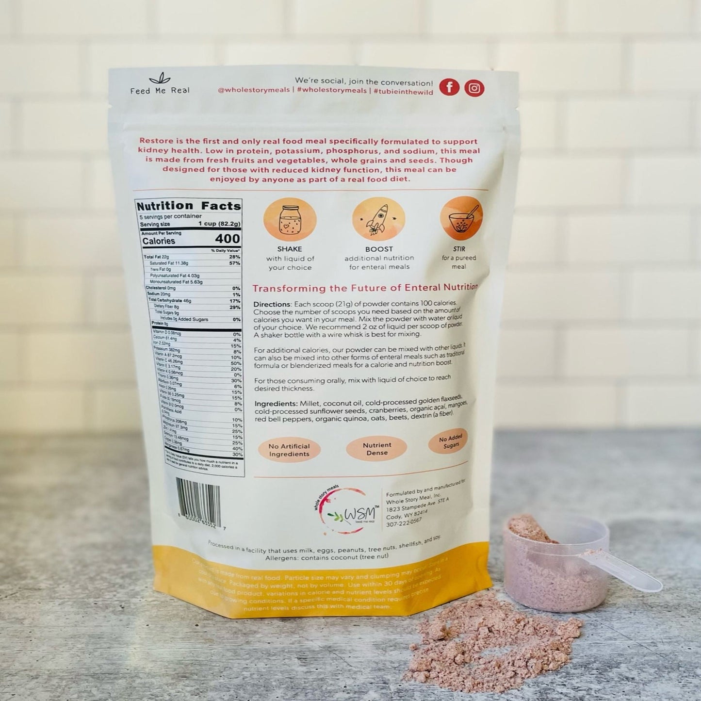 FOOD, POWDERED RESTORE F/KIDNEY HEALTH 16OZ (30/CS)