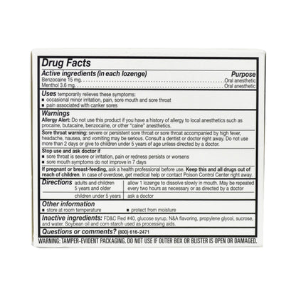 SORE THROAT, LOZ CHERRY 15MG-3.6MG (18/PK)