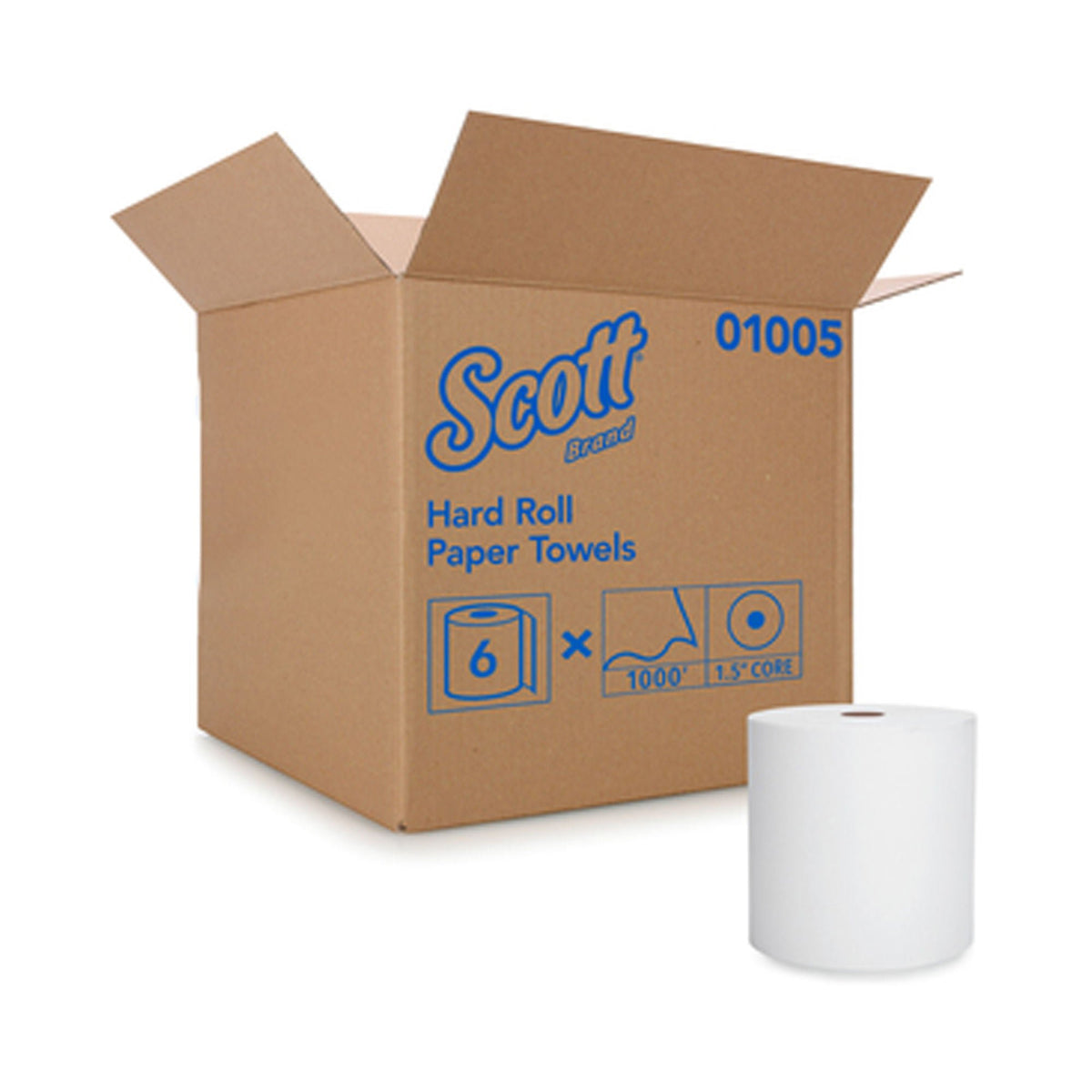 TOWEL, MEGA HARD WHT 1000' RL (6RL/CS)