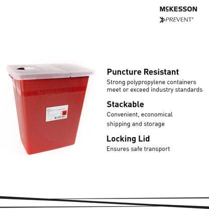 CONTAINER, SHARPS RED 8GL STACKABLE (10/CS)