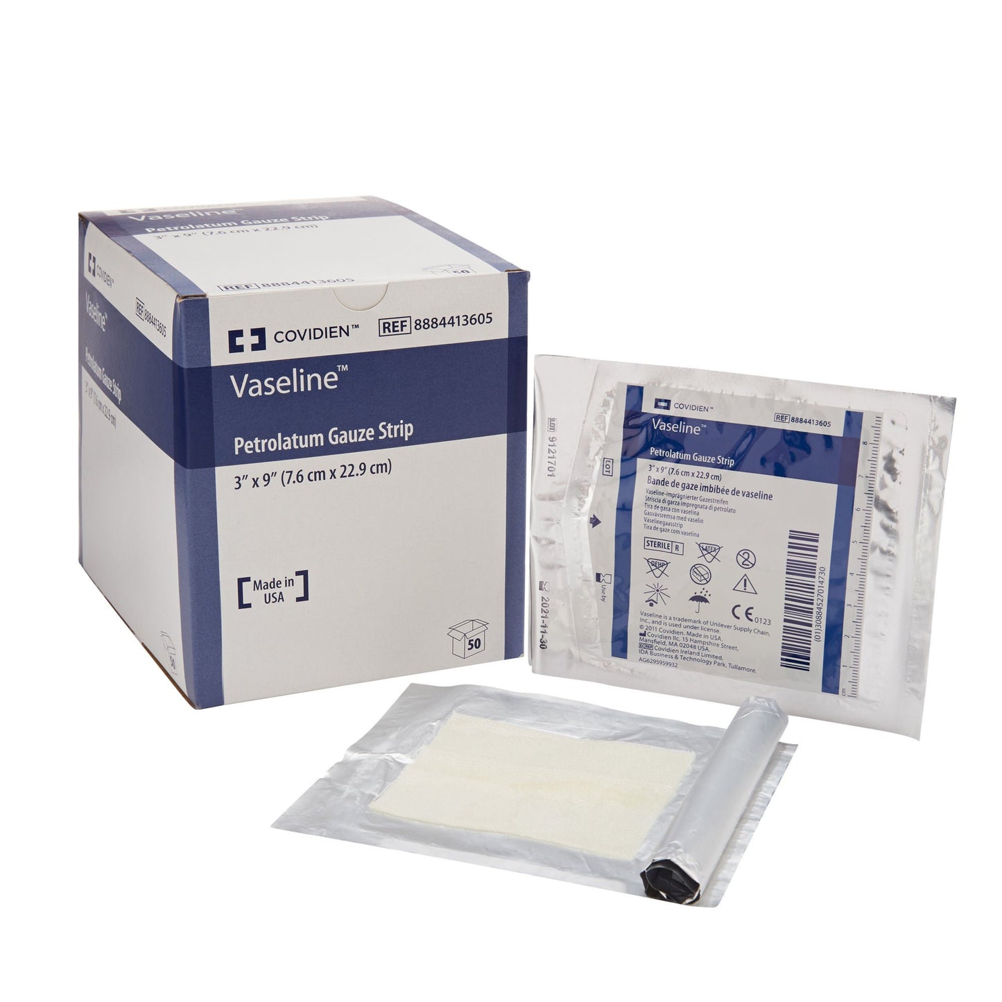DRESSING, VASELINE FOIL PK STR3X9 (50/BX) KENDAL