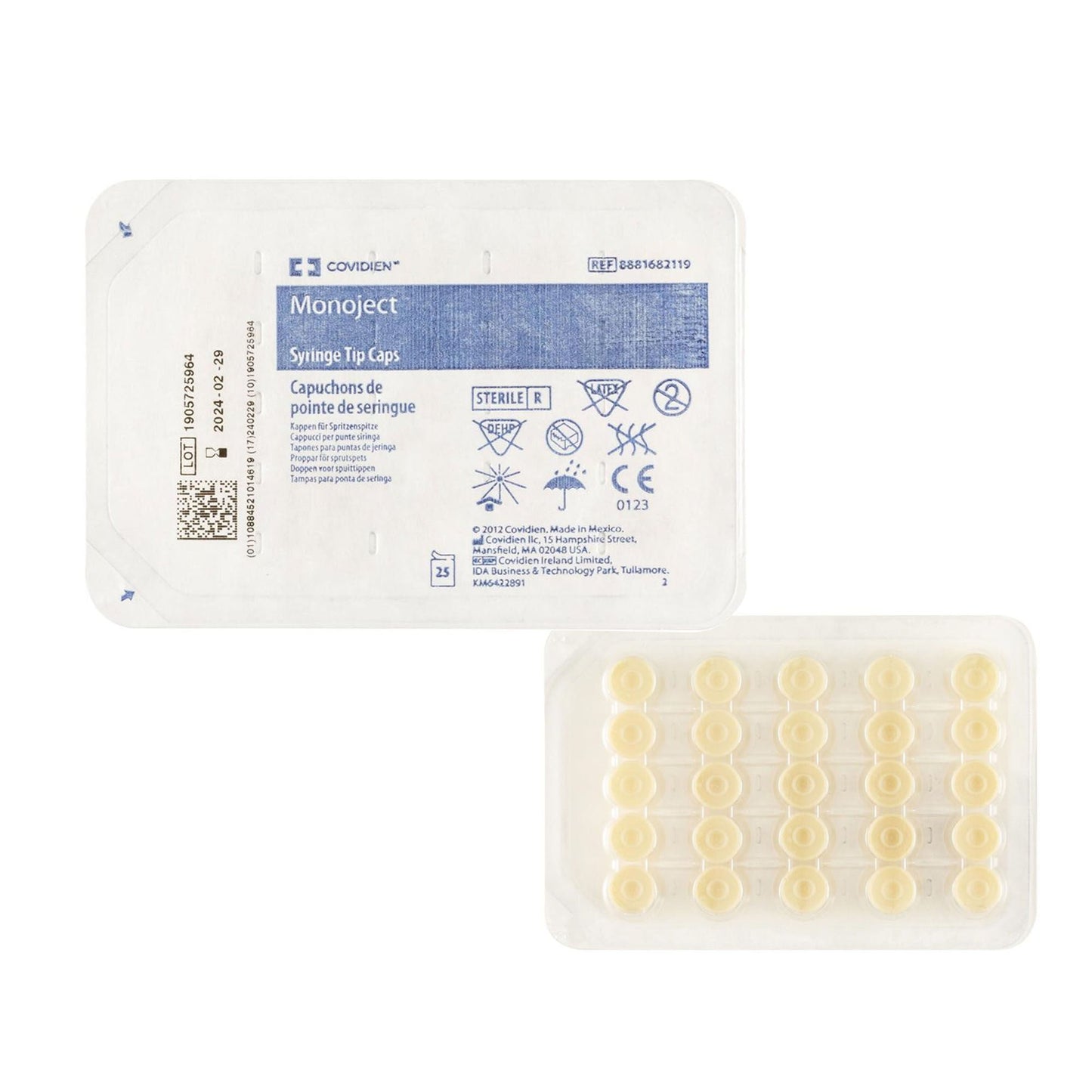 CAP, MONOJECT SYRINGE TIP (25/TR 40TR/CT) KENDAL
