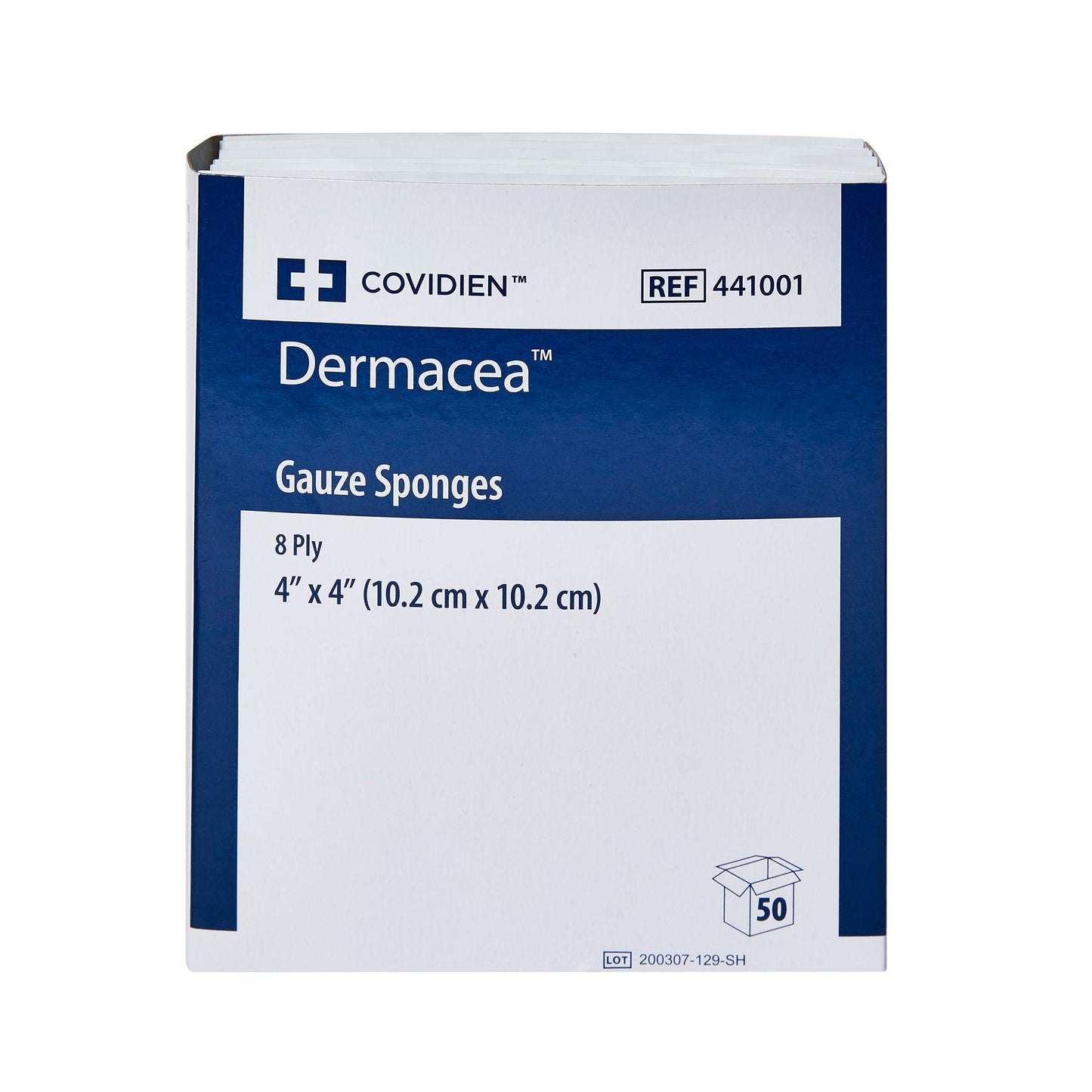 SPONGE, GAUZE DERMACEA 8PLY S TR 4"X4" (25PK/BX 24BX/CS)