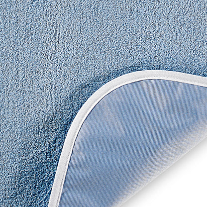 BIB, TERRY ADLT BLU W/VINYL WATERPROOF BACKING