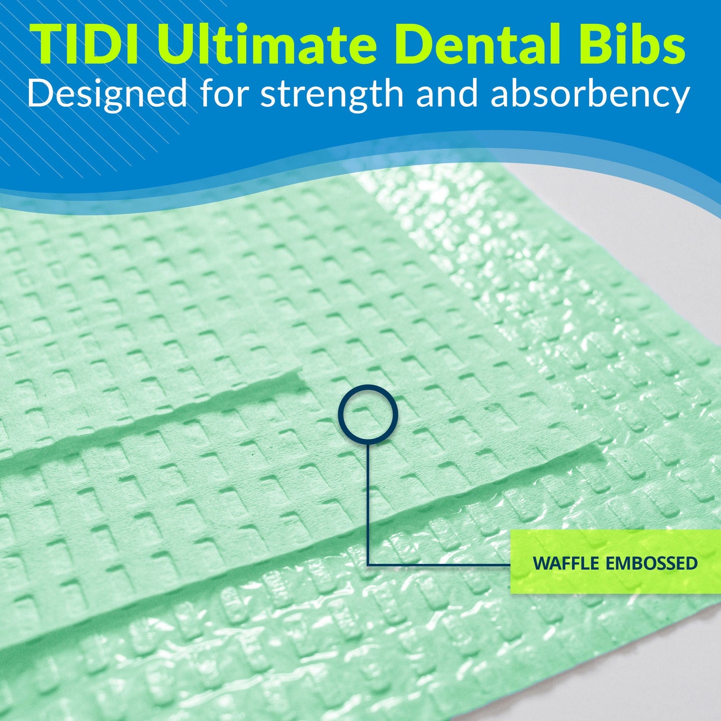 TOWEL, POLY 3PLY TIS GRN 13"X18" (500/CS