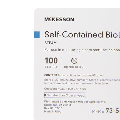 INDICATOR, BIOLOGICAL STEAM SLF-CONTAIN(100/BX 4BX