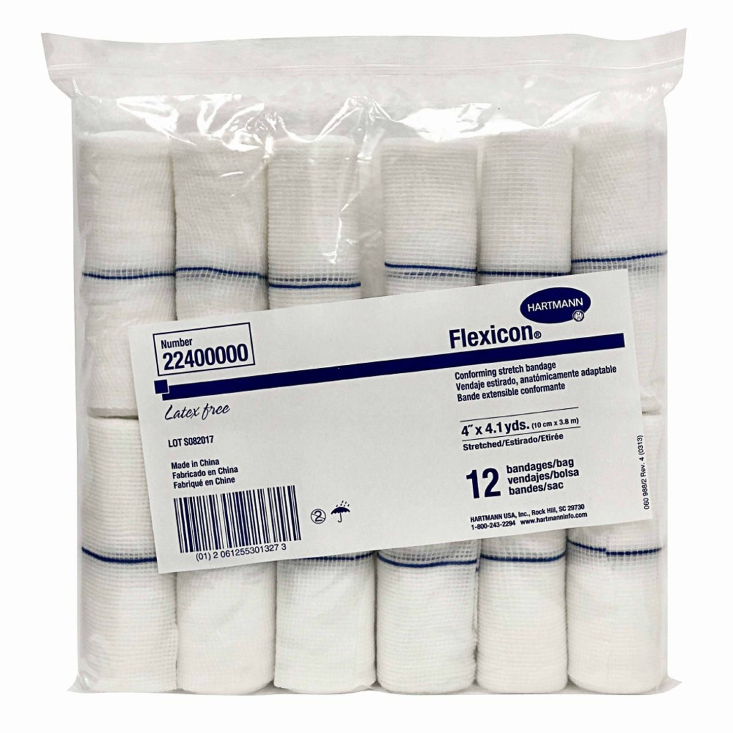 BANDAGE, ELAS GAUZE FLEXICN N/S 4"X4.1YD (12/BG 8BG/CS)