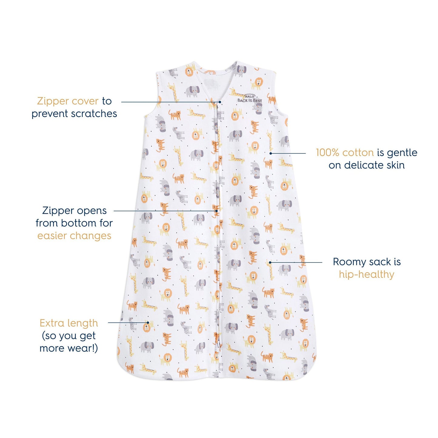 BLANKET, WEARABLE SLEEPSACK MULTI JUNGLE MED (4/CS)