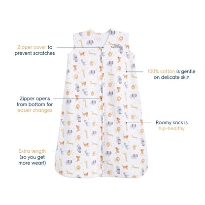 BLANKET, WEARABLE SLEEPSACK MULTI JUNGLE MED (4/CS)