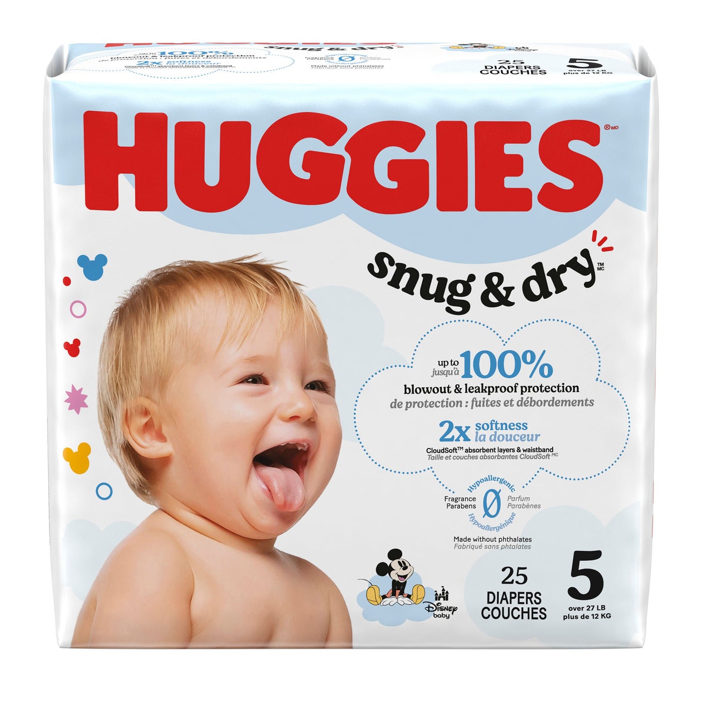 DIAPER, HUGGIES SNUG&DRY JUMBOPK SZ5 (25/PK 4PK/CS)