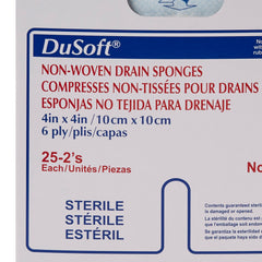 SPONGE, SPLIT HI-ABSRB 4"X4" 6PLY STR (25PK/BX 12BX/CS)