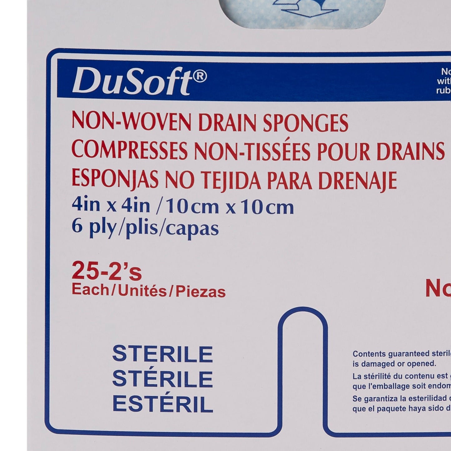 SPONGE, SPLIT HI-ABSRB 4"X4" 6PLY STR (25PK/BX 12BX/CS)