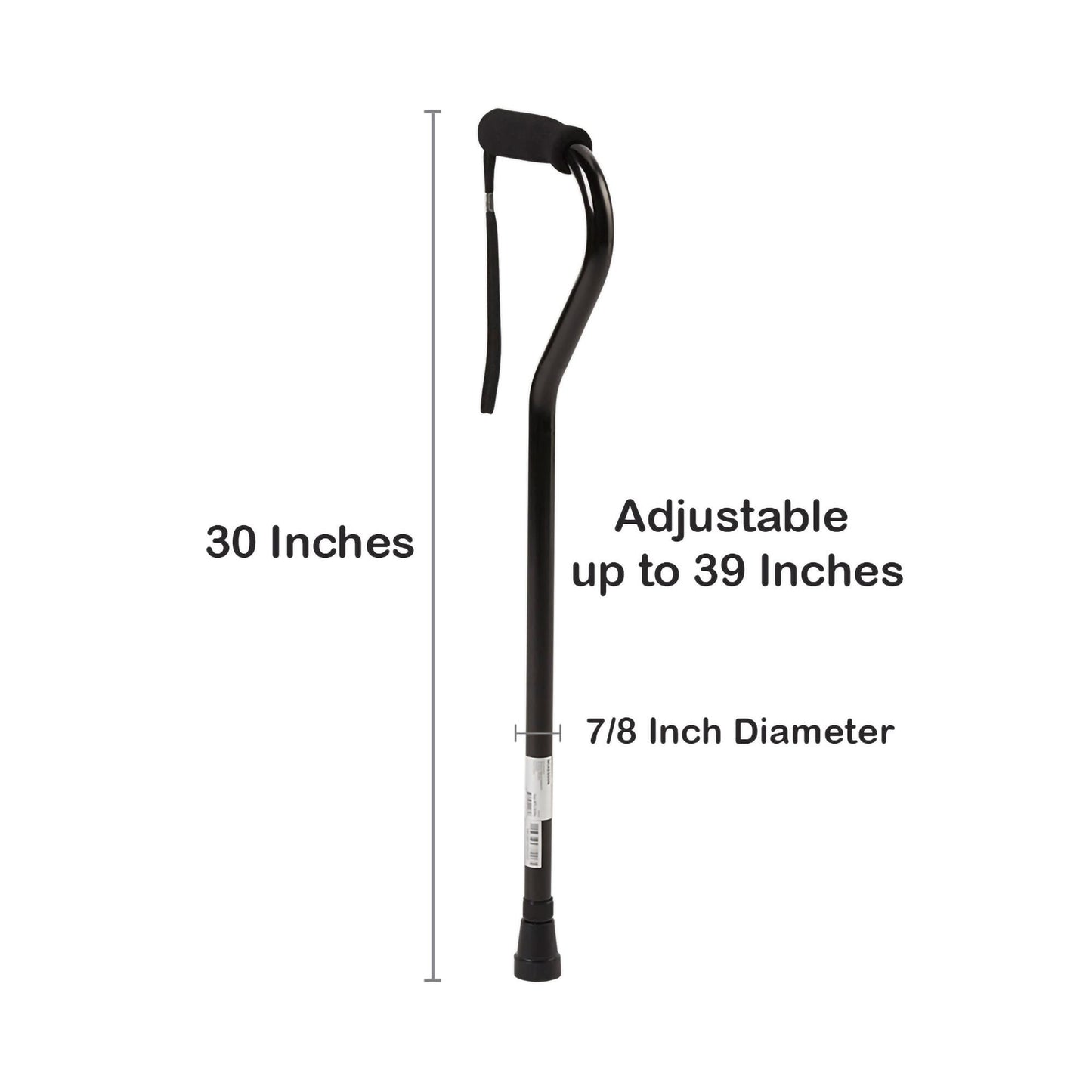 CANE, OFFSET ALUM BLK (6/CS) )