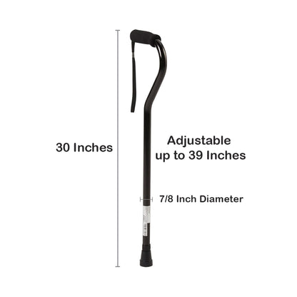 CANE, OFFSET ALUM BLK (6/CS) )