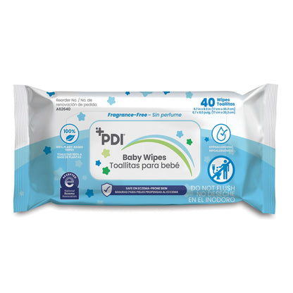WIPE, BABY PDI UNSCENTED (40/PK 12PK/CS)