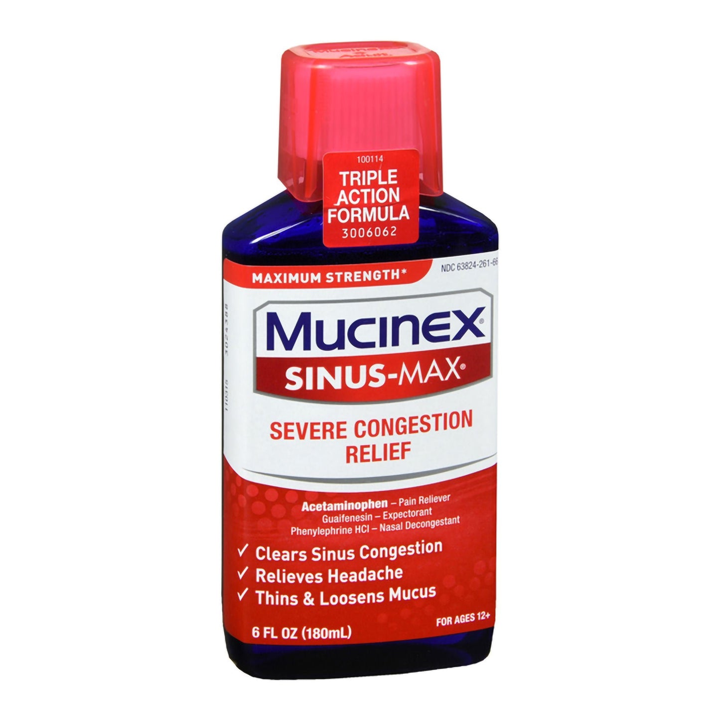 MUCINEX SINUS-MAX, LIQ 10-650/20MG CHERRY 6OZ