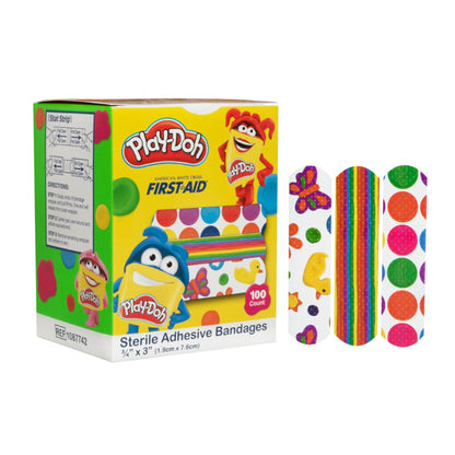 BANDAGE, WOUND PLAY-DOH ADH 3/4"X3" (100/BX12BX/CS)