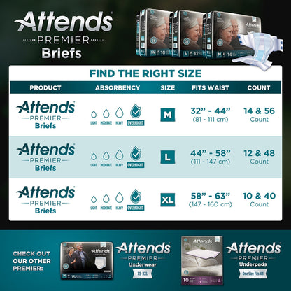 BRIEF, ATTENDS PREMIER XLG (10/BG 4BG/CS)
