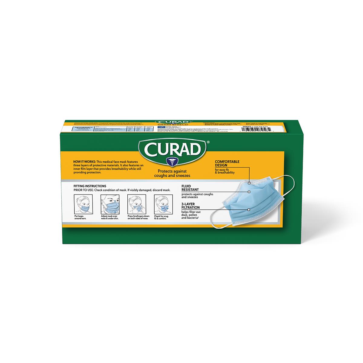 CURAD Germ Shield Std 3-Layer Face Masks