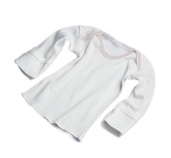 SHIRT,BABY,SLIPOVER,MITTEN CUFF,WHT,3MO