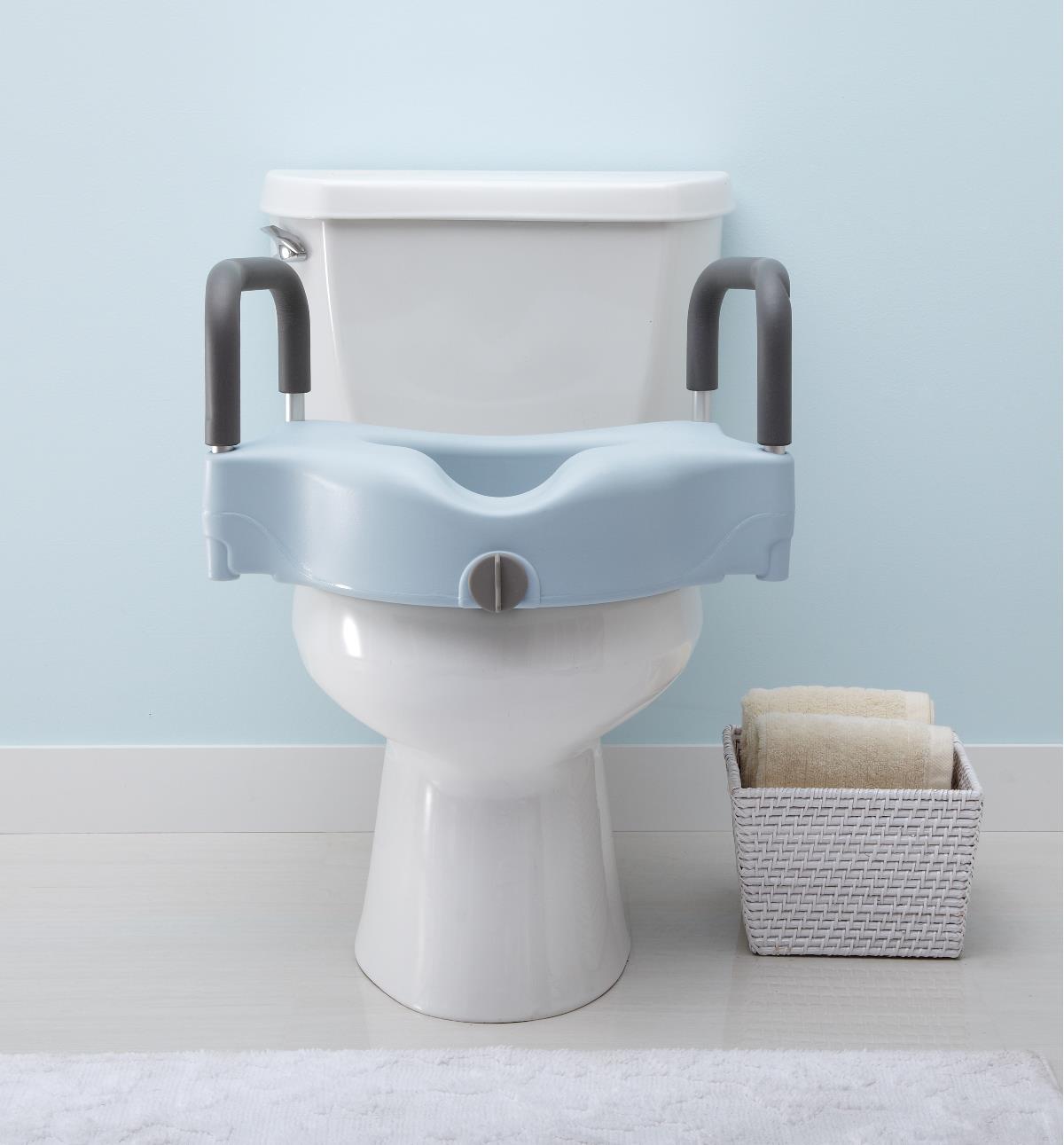 Locking Elevated Toilet Seat With Microb